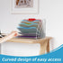 SUPEASY Fan Shaped Desk File Organizer, White, 6 Compartments for Filing Paper, Desk Accessories, School, Office
