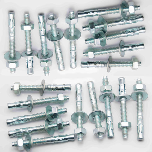 1/4"x2-1/4" Wedge Anchor by Zinced, Heavy-Duty Fastener for Cement and Concrete (20pcs Pack)