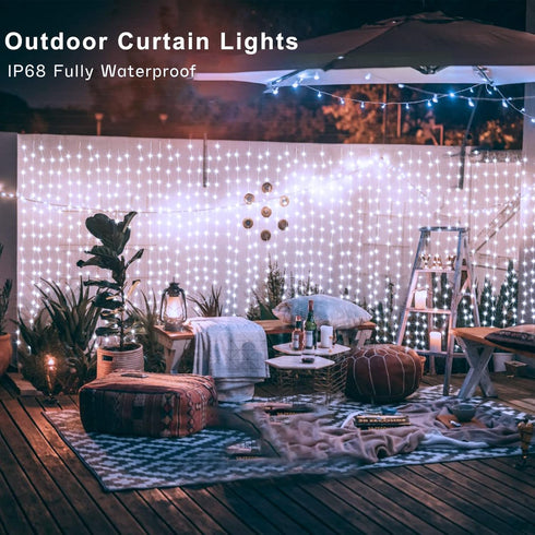 20ftx10ft 600 ZAIYW Dual Color Curtain Lights LED Christmas Curtain Lights with Remote Plug, Connectable Lights Curtain