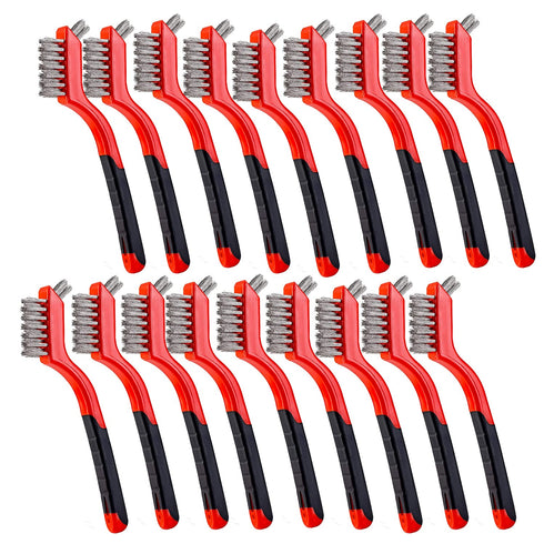 Wire Scratch Brush Set Soft Grip for Rust, Dirt & Paint Scrubbing