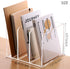 SANRUI Clear Acrylic Magazine File Holder with 3 Vertical Compartments for Office Desk Accessories