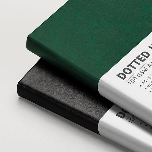 RETTACY Bullet Dotted Journal - A5 Dotted Grid Notebook, 192 Pages, Leather Hardcover, Dark Green