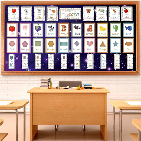 Qyeahkj Outer Space Bulletin Board Paper Roll - Galaxy Background Paper for Art Craft Classroom Supplies (17.7in x 20ft)