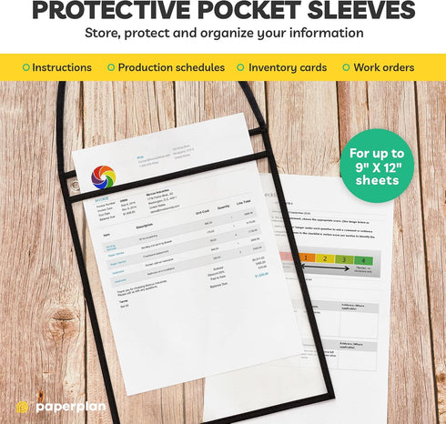 Enjoy Premium 30 Pack Hanging Job Ticket Holders 9x12 - Strong, Reusable Sleeves for Lasting Organization