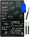 Magnetic Black Dry Erase Board for Fridge, 17 x 11 inch, Stain-Resistant with Neon Chalk Markers & Eraser