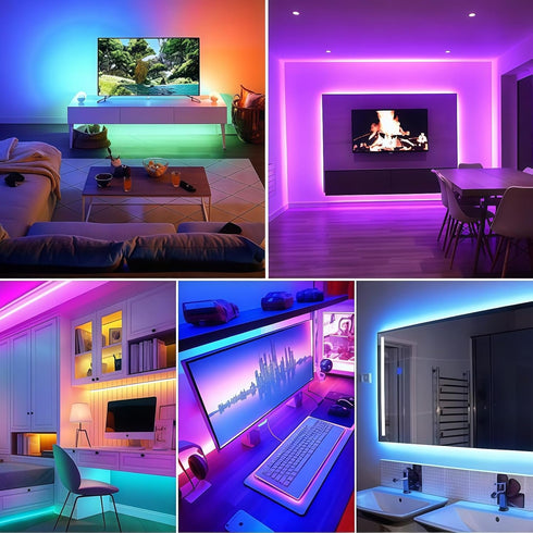 NBBUFF 3.28 ft Smart RGB LED Strip LightsControl via App or RemoteFeatures Music Sync and Timer FunctionsPerfect