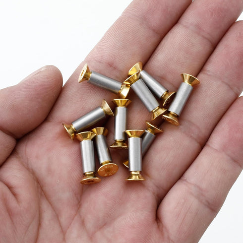 10 Packs Knife Handle Screws - Gold Hex Flat Head Screws, Fasteners for Fixing Blade Knife