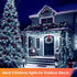 1200 394 IP67 8 Christmas Lights LED FT, Waterproof Christmas Tree Lights with Modes, Outdoor String Lights with Timers