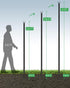 1 Pack, 5-Prong LANDVOI Outdoor String Light Poles Heavy Duty String Light Poles for Outside with Base & Adjustable