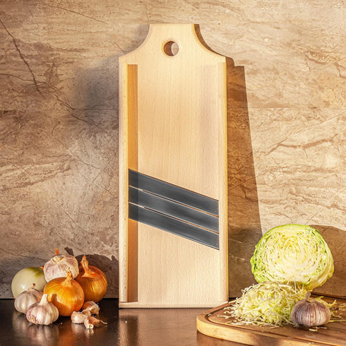 Wooden Cabbage Shredder for Coleslaw (17.7x7 in) - Cabbage Grater for Sauerkraut and Slaw Slicer