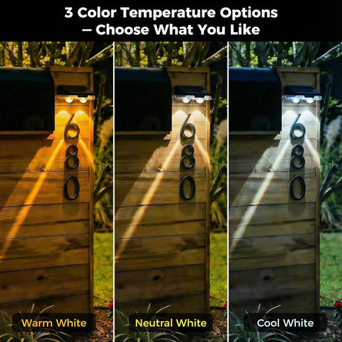 Mailbox 2 Pack, 3000/4500/6000K Flupuro Solar Lights Outdoor Waterproof House Number Light, Dusk to Dawn Address LED