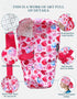 Scrub Caps Women Ponytail Pink Heart Double-Sided Printed Surgical Hat with Buttons and Sweatband, Soft Nurse Cap
