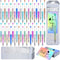 Yeaqee 150 Pieces Beadable Pens Kit, 50 Pieces Colors Plastic Beaded Ballpoint Pens, 50 Pieces Foil Thank You Cards
