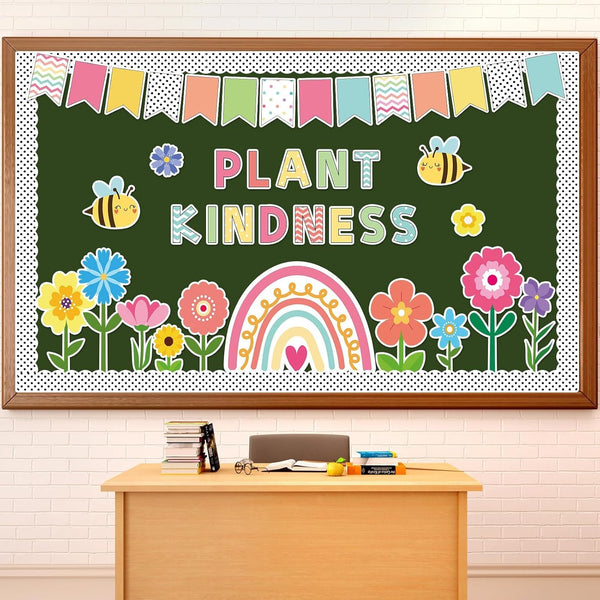 ZOiiWA 98 Pcs Back to School Flowers Bulletin Board Decorations, Colorful Rainbow Cutouts for Classroom