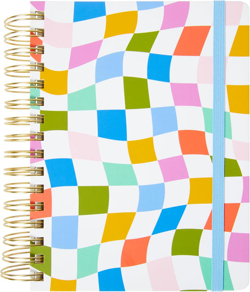 C.R. Gibson Signature Checkerboard Twin Wire Journal, 8.5" x 8.5", 480 Pages, Blank, Dot Grid, Lined