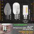2W C7 E12 Bulb 300lm 2700K 120V E12 25W-40W Bulb, 2 Pack LED Salt Lamp Replacement Warm White Candelabra Base