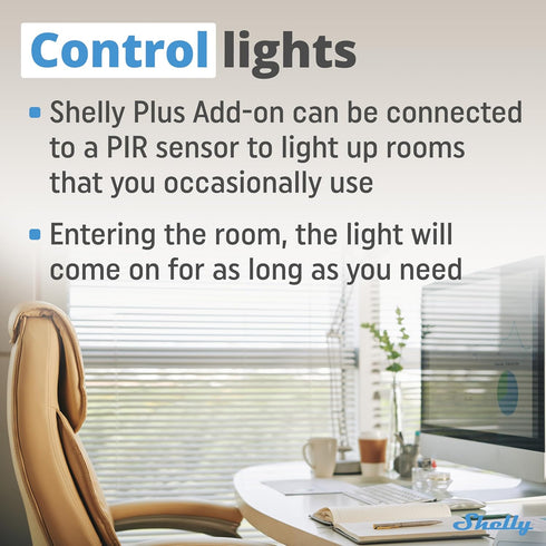 Shelly Plus Add-On - Bluetooth for Shelly Plus Devices, Measures Temperature & Humidity, Works with Alexa & Google