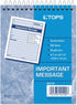 TOPS 2-Part Carbonless Phone Message Book, Pink and Canary, 50 Sheets, 4.25 x 6 Inches, Top Spiral Binding, 1 per Page
