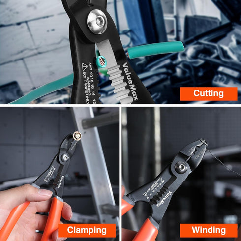 Valuemax 4-in-1 Wire Stripper Tool, Wire Cutters, Crimping Tool, Multifunctional Electrician Pliers for 10-20 AWG