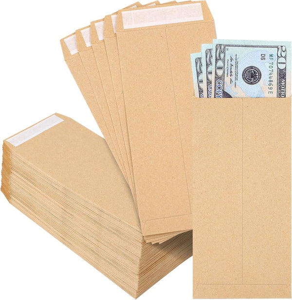 Joyberg 120 PCS Money Envelopes for Cash, Small Kraft Paper Envelopes for Money Self-Adhesive, Budget Organizer