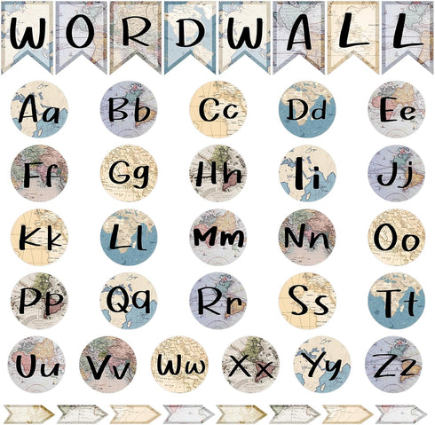 gisgfim Word Wall Classroom Bulletin Board Set, Alphabet Letters for Wall Decoration Supplies for Preschool Classroom