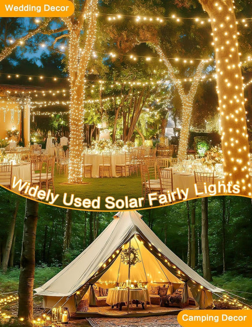 3 Pack 120FT 300 8 Solar Christmas String Lights Outside, Total LED Solar Garden Twinkle Lights Outdoor, Waterproof