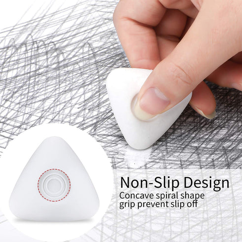 Outus 10 Pieces Drawing Art Erasers, Includes Pencil, Grey Kneaded, White Foam, Multi-Shape, Cube Eraser
