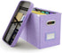Oterri File Organizer Box with Lid, Hanging Filing Box with Mesh Pocket, Document Organizer for Letter Files, Lavender