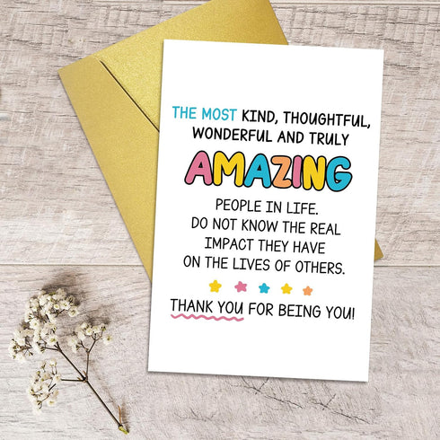 Qiliji Cute Thank You Card, Thank You Card for Friend Bestie, Appreciation Card for Family Partner Coworker Teacher