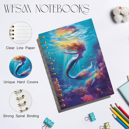 Mermaid Gifts Journal - 5.5x8.3 Inches Spiral Notebook, Ocean Decor Gifts for Women, Mermaids Gifts