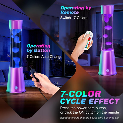 Besight 15.5" 17 Liquid Motion Lamp Color Changing Night Light with Remote, Classic LED Table Lamps for Kids Adults