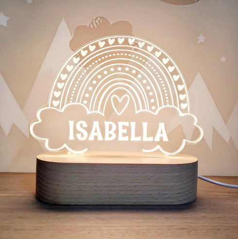 ENGRAVIFY Custom Night Light Cute Personalized Baby Gifts Cloud Butterfly Rainbow Moon & Stars Customized Name Gifts
