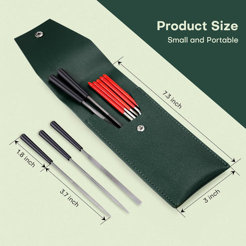 5pcs Mini Diamond Needle Files and 5pcs Mini Steel Needle Files,Packed in Synthetic Leather Case,for high Precision Sanding Work on Wood,Plastic,Metal and Jewelry Carving by XAQISHIRE