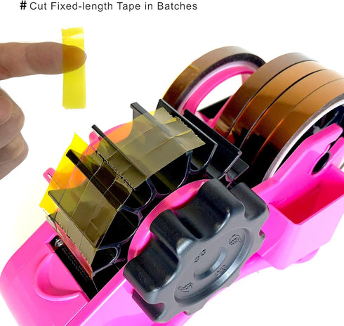 Heat Tape Dispenser Sublimation, Pink Multi-Roll Set, PreCut 1.4'' Pieces for Heat Transfer