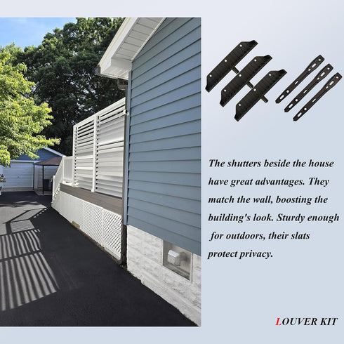 Generic 11 (48'') Louver Hardware System for Blinds and shutters, Sunblind System Brackets, Louver Hardware Kit