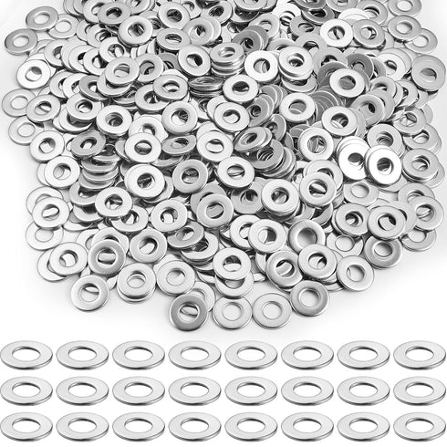 500 Pcs 304 Stainless Flat Washer Assortment for Factories, Kitchens, and Outdoor Construction