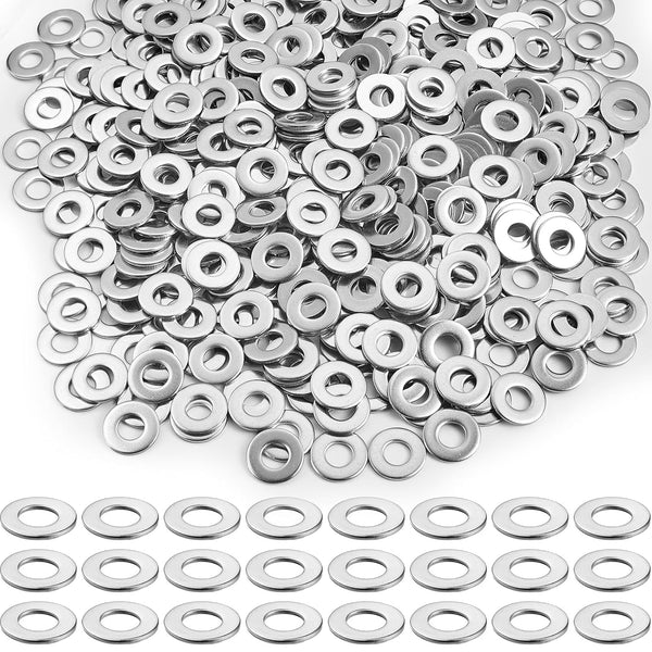 500 Pcs 304 Stainless Flat Washer Assortment for Factories, Kitchens, and Outdoor Construction