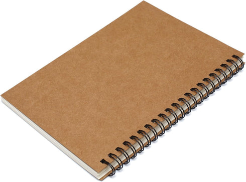 TWONE 3 Packs Brown Soft Cover Notebook with 100 Ruled Pages, 50 Sheets, 8.25 x 5.55 inch for Home School Travel