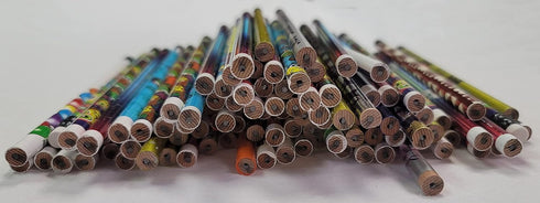 Naturejam Misprint Pencils with Erasers, 144 Count, Number #2 Mixed Assorted Colors and Prints