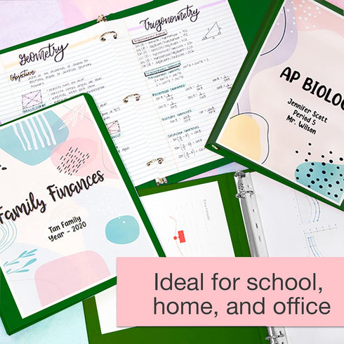 BAZIC 3 Ring Binder - 1/2" Economy View Binders Organizer, Green, Round Ring, Hold 100 Sheets Paper, for School Office