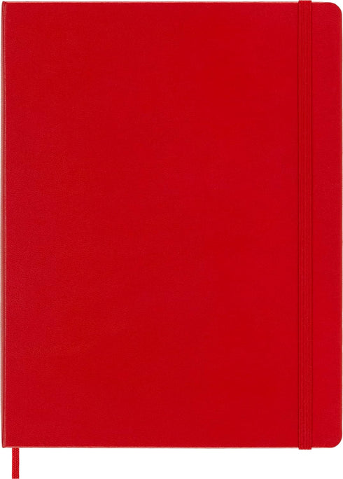 Moleskine Classic Notebook, Hard Cover, XL (7.5" x 9.5") Plain/Blank, Scarlet Red, 192 Pages (8055002855105) by Moleskine