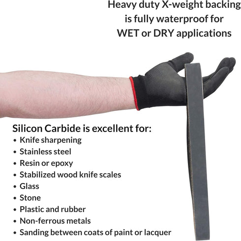 Red Label Abrasives 1 X 30 Inch 36 Grit Sanding Belts - 12 PACK - Industrial Grade Silicon Carbide for Knife Sharpening.