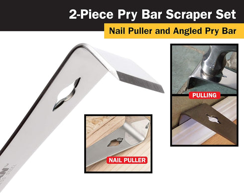 17005 2-Piece Set Titan Stainless Steel Pry Bar Scraper