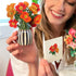 6 inch 3D Pack 5 Freshcut Paper Pop Up Cards, Garden Favorites, Mini Sized Paper Flower Bouquet Popup Greeting Cards
