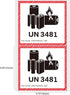 Hybsk Lithium Ion Battery Transport Caution Warning Labels, 50 Adhesive Stickers (4.7" x 4.3", UN3481)