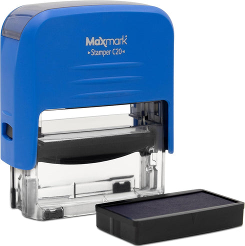Scanned Self Inking Stamp, Printer 20 Style 2, Blue Ink