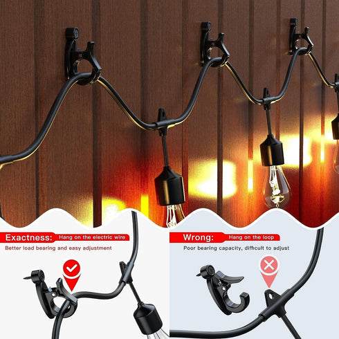Outdoor String Lights Hooks, 20 Pack Screw Hooks for Hanging Christmas Lights and Patio Decorations