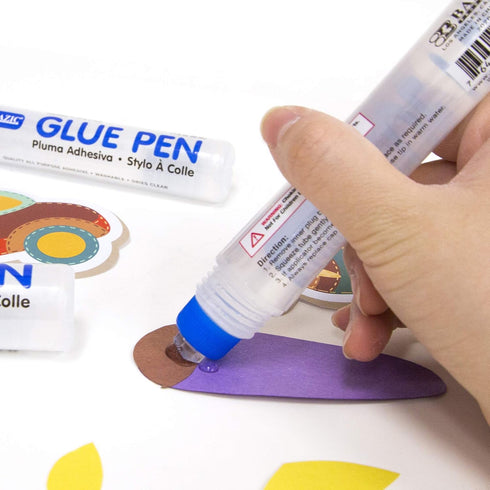 BAZIC White Glue 4oz., Clear Glue 1.7oz., Glue Stick 0.7oz., Washable Liquid Glue Pen, Multi-Purpose (3/Pack)