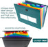 Hanging File Folders Set, Letter Size, 2 Pack, 14 Pocket Plastic Expandable Folders for Receipt Organizer