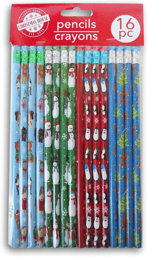 Christmas Stocking Stuffer Assorted Pencils - 16 Count